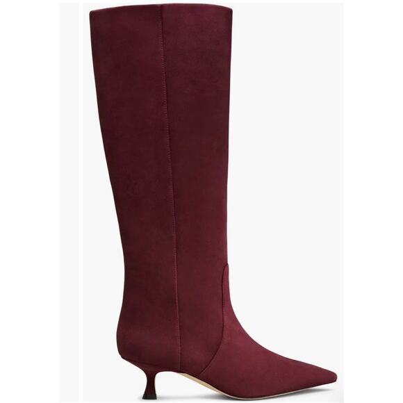 Stuart Weitzman $850 NAOMI 50 Knee High Boots Sz 10B NIB Cabernet Burgundy Suede - Picture 7 of 15